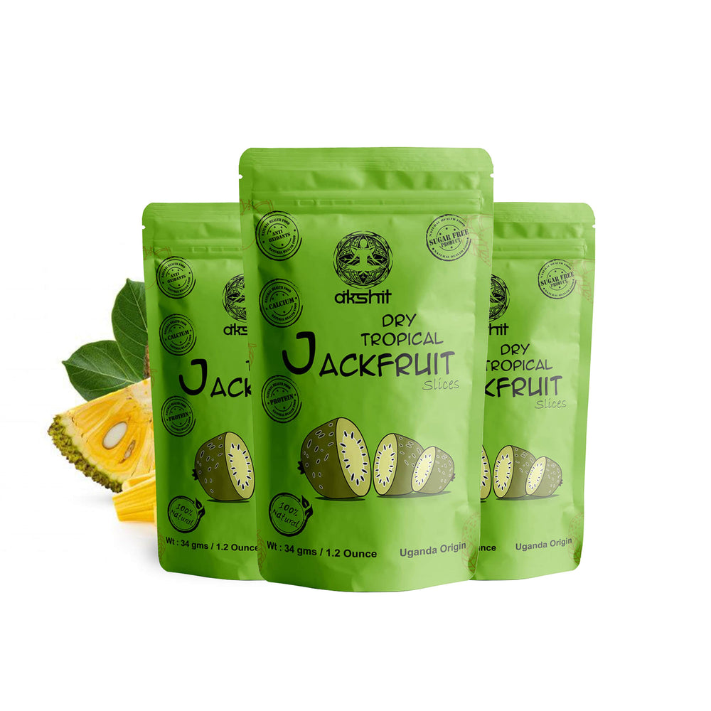 Akshit Dried Jackfruit Slices pack of three 1.2 oz each best jackfruit snack out there